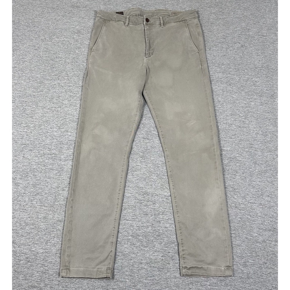 Faherty Coastline Chino Pants Mens 34x32 Beige Tailored Fit Stretch Travel Beach